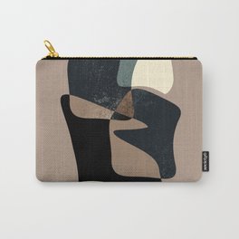 Clay Shapes Black, Teal and Offwhite Carry-All Pouch | Black, Classic Modern, Classic, Male Style, Urban, Clay, Graphicdesign, Curated, Workspace Decor, Teal 