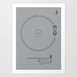 Voyager Golden Record Fig. 1 (Gray) Art Print | Graphic Design, Black and White, Illustration, Space 