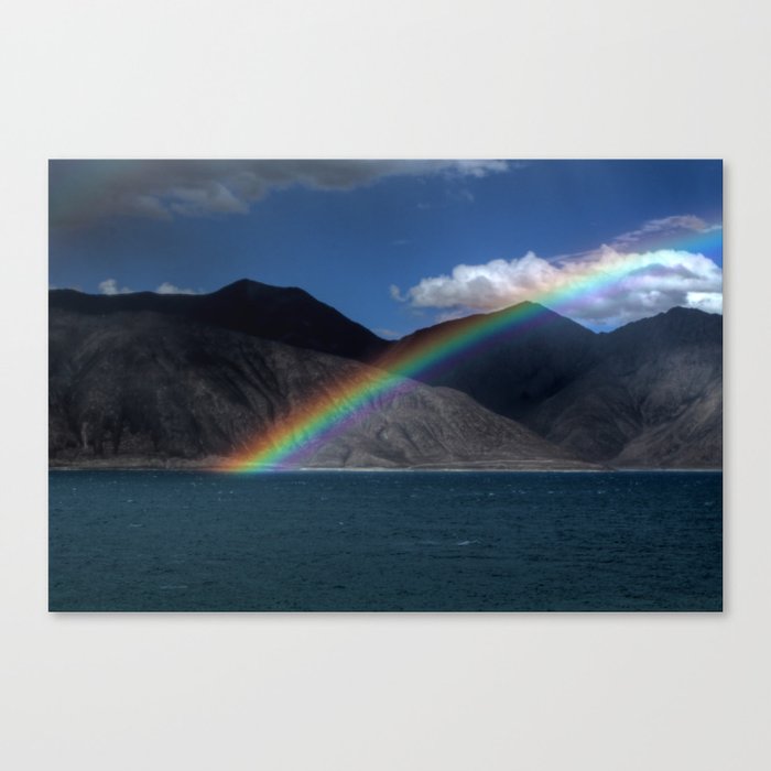 The Rainbow at Pangong! Canvas Print