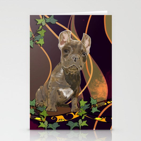 Bulldog orange Stationery Cards