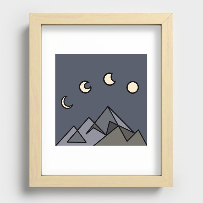 Geo Mountain Night Recessed Framed Print