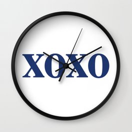 Navy XOXO Wall Clock