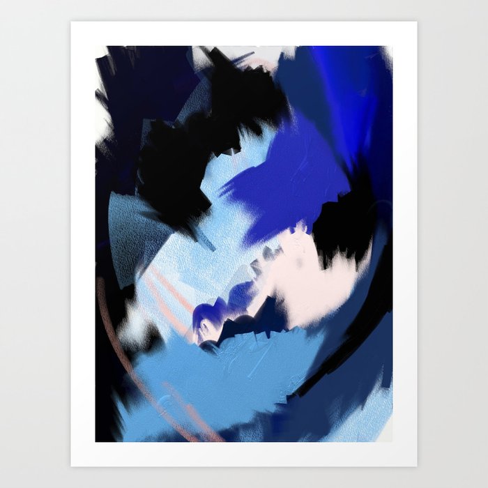 Back To You An Abstract Mixed Media Piece In Blues By Alyssa
