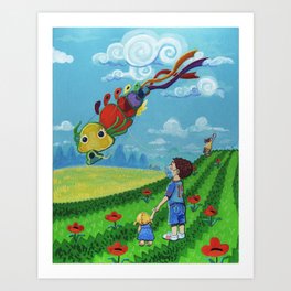 One Windy Day, March 2020 Art Print