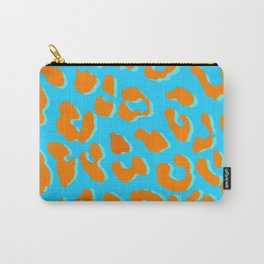 Leopard Print Orange Blue Carry-All Pouch