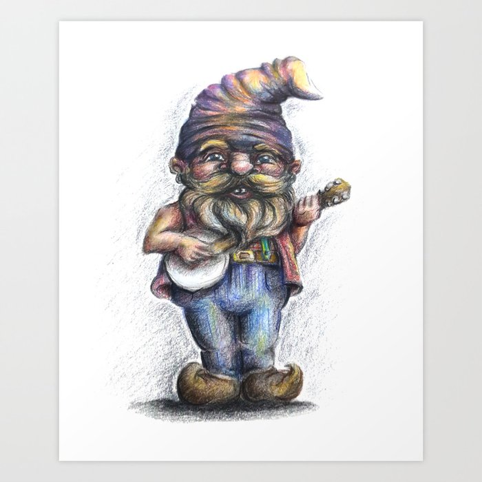 Hillbilly Gnome Art Print