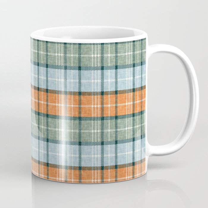 fall plaid - orange, blue & green Coffee Mug