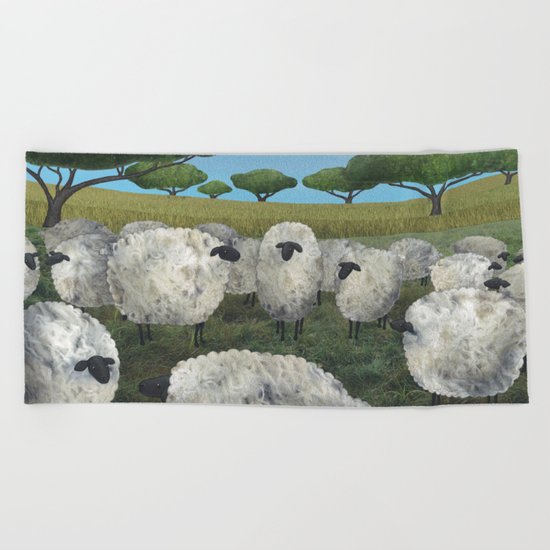 greener pasture Beach Towel