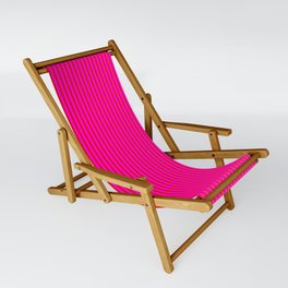 [ Thumbnail: Red & Fuchsia Colored Stripes Pattern Sling Chair ]