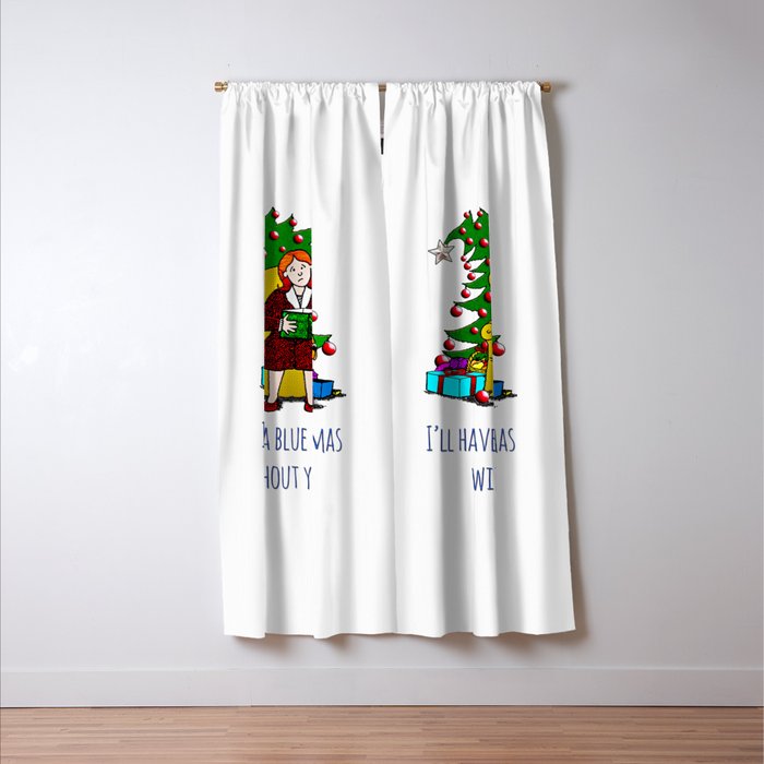 A Blue Christmas Blackout Curtain By Petergross Society6
