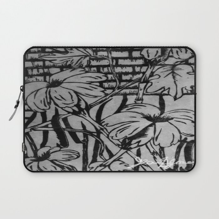 Black and White Palm Flowers by my Mom Laptop Sleeve
