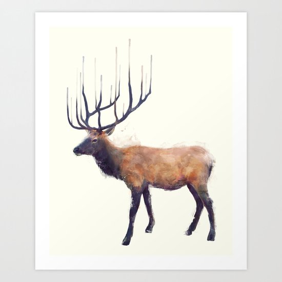 Elk // Reflect (Left) Art Print