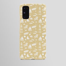 Beige And White Summer Beach Elements Pattern Android Case