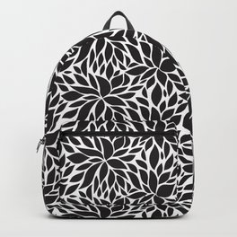 Black flowers  Backpack | Graphicdesign, Monochromatic, Blackdahlia, Pattern, Elliemiami, Blackandwhite, Flowers, Flora 