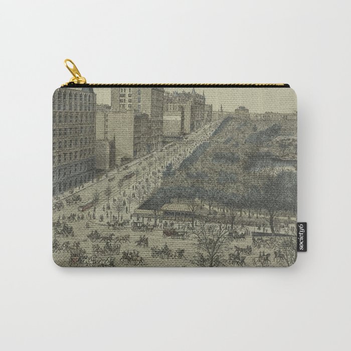 Vintage Pictorial Map of Central Park, 5th Avenue & 59th Street (1886) Carry-All Pouch