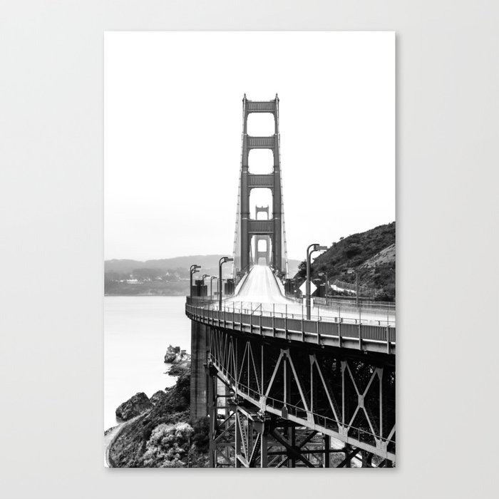Golden Gate Bridge Black And White Canvas Print By Judithhoy Golden Gate Bridge Black And White Canvas Print By Judithhoy