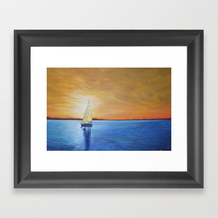 Gilded Sky Sailing Framed Art Print