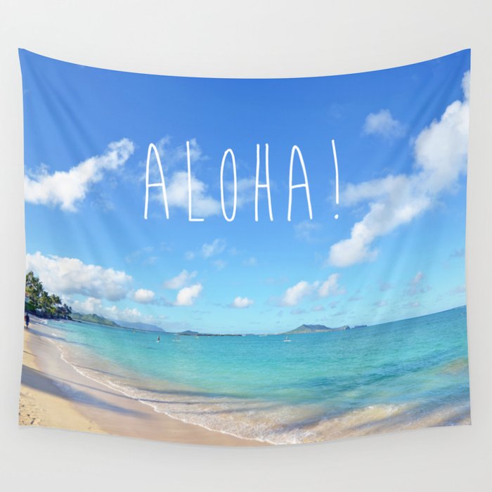 Lanikai Aloha v2 Wall Tapestry