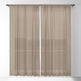 BEAR FUR COLOR. Brown solid color Sheer Curtain