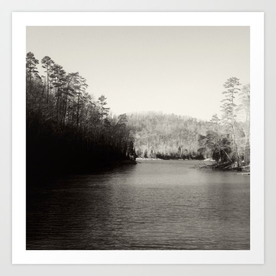 Black & White Lake Art Print