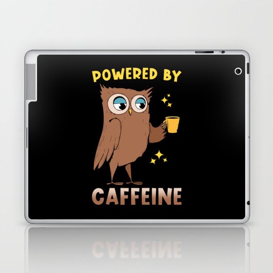 Coffee Owl Powered by Caffeine Laptop & iPad Skin