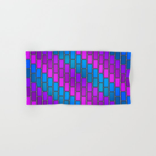 BRICK WALL #2 (Purples, Violets & Turquoises) Hand & Bath Towel