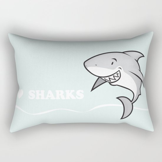 Great white buddy Rectangular Pillow