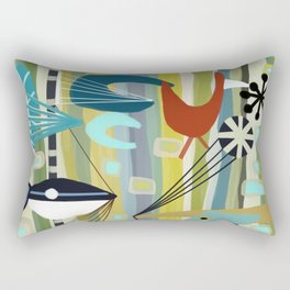 Mid Century Modern Fish Art Rectangular Pillow
