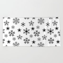 Black and White Christmas Pattern 9 Beach Towel