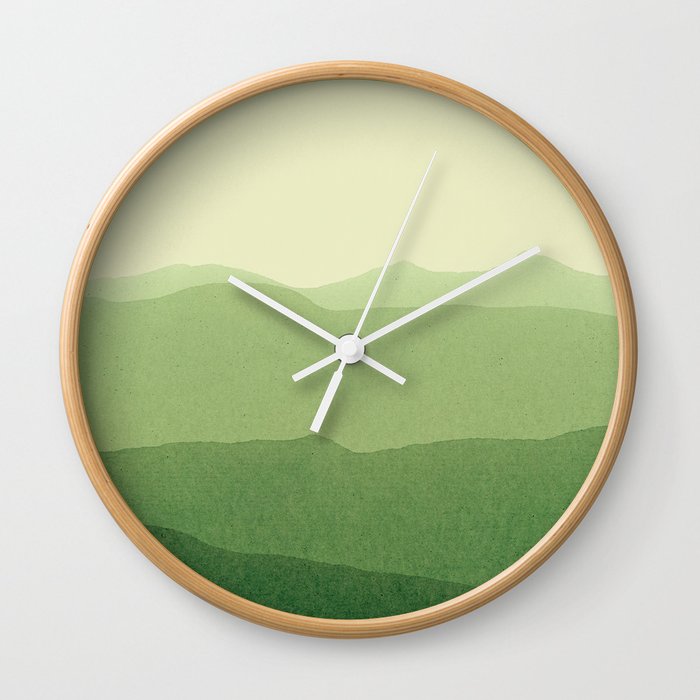 gradient landscape green Wall Clock