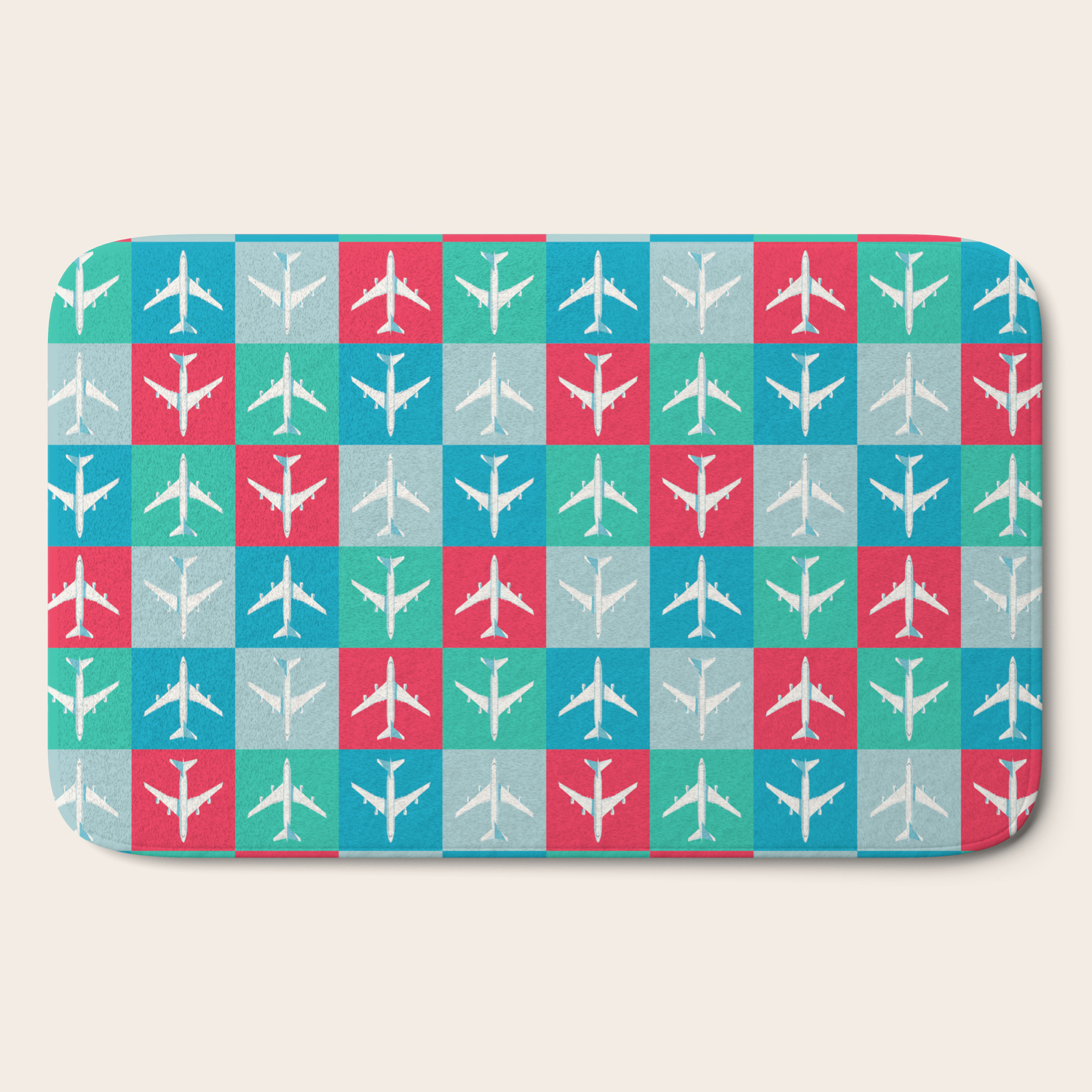 747 400 Jumbo Jet Airliner Aircraft Slate Bath Mat By