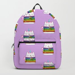 Rainbow Caticorn eating a candy cane Backpack | Sweet, Painting, Candycane, Holiday, Caticorn, Funnykitty, Sweaterweather, Sweater, Fashion, Illustration 