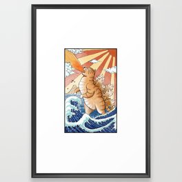 King Kaiju Cat Framed Art Print