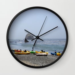 Canoes At Bodega Bay Wall Clock