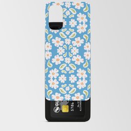 Mid-century Modern Dogwood Blooms Blue Android Card Case