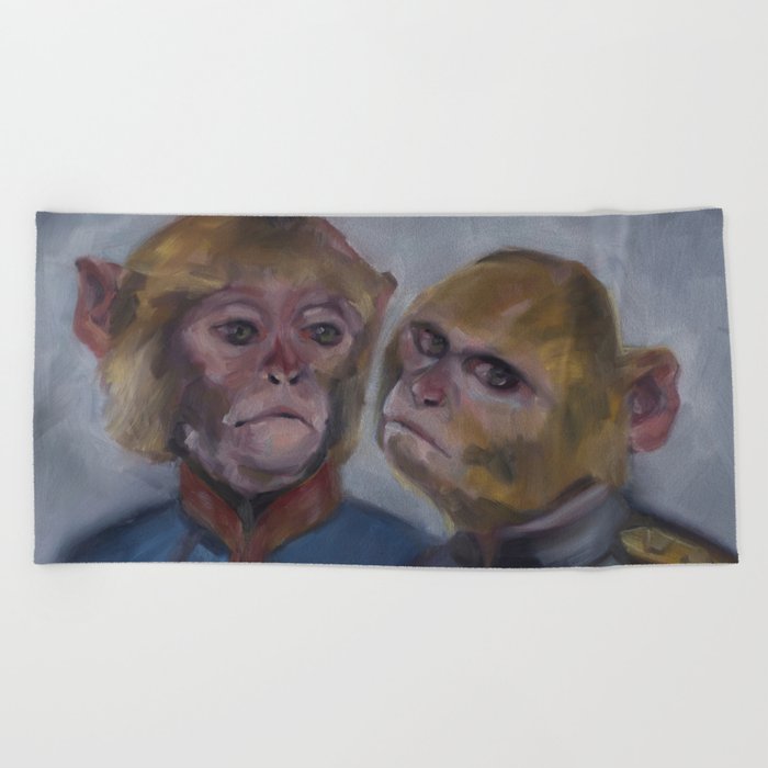 Monkey brothers Beach Towel