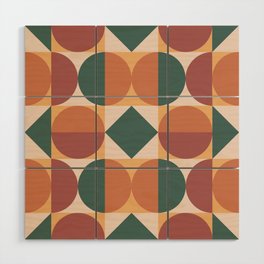 Mid Century Modern Geometric 829 Fall Colors Wood Wall Art