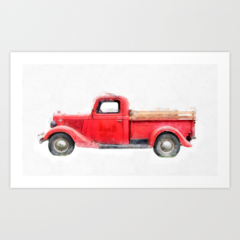 old red pickup truck