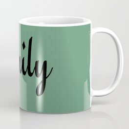 Black Polka Dots And Stripes On A Green Background, Family Design Coffee Mug