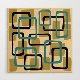 Mid Century Modern Overlapping Squares Pattern 142 Wood Wall Art