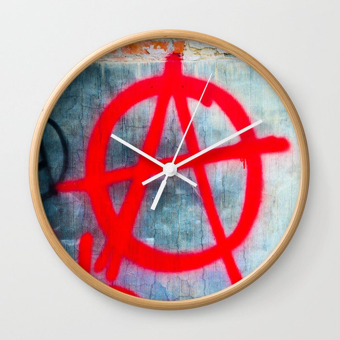 Anarchy Graffiti Wall Clock