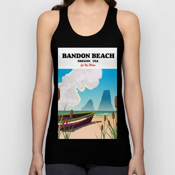 Bandon beach, oregon, USA seaside travel poster. Tank Top