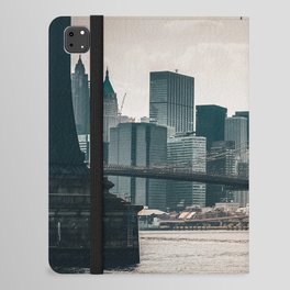 New York City Manhattan skyline and Brooklyn Bridge iPad Folio Case