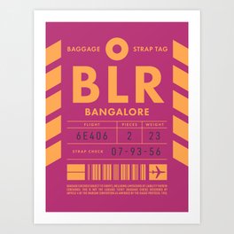 Luggage Tag D - BLR Bangalore India Art Print