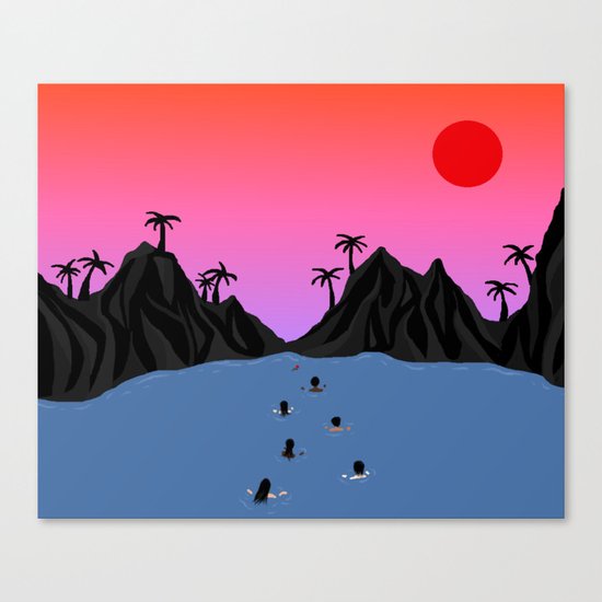 Swim Together Canvas Print