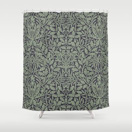 William Morris Acorn Pure Ink Green Shower Curtain