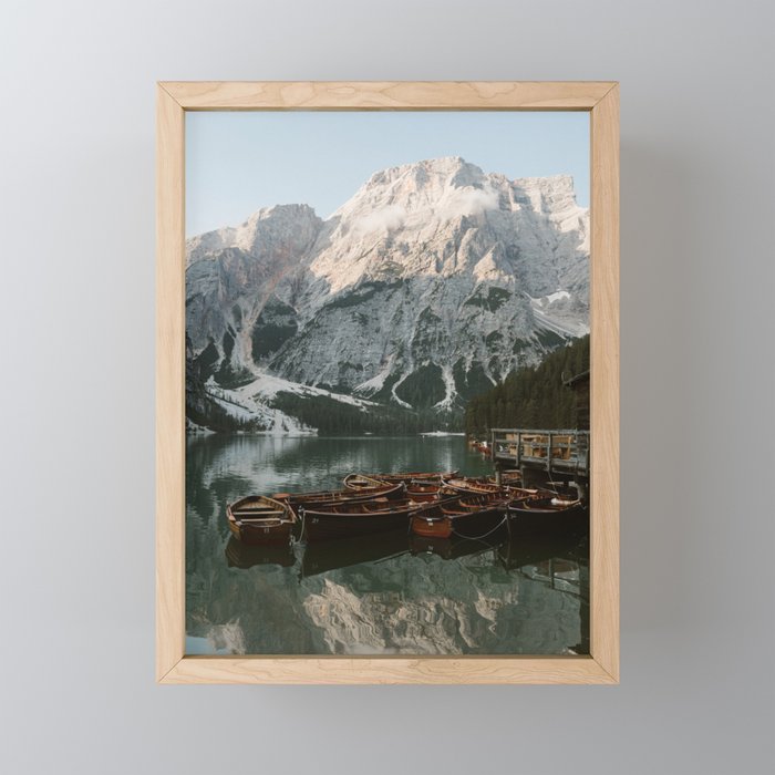 Lago di Braies - Dolomites - South Tyrol Framed Mini Art Print