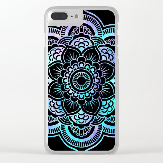 Mandala Pink Lavender Aqua galaxy space Clear iPhone Case