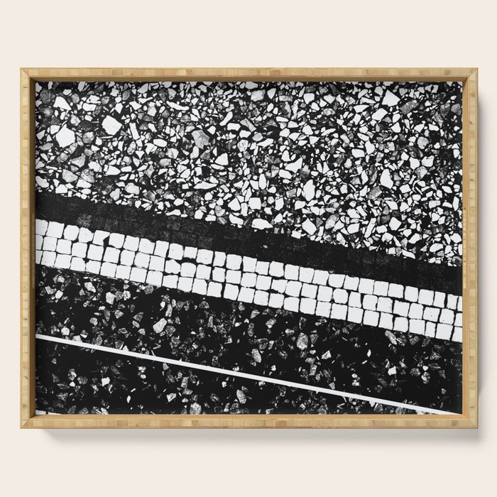 Terrazzo Pattern Black & White #1 #texture #decor #art #society6 Serving Tray