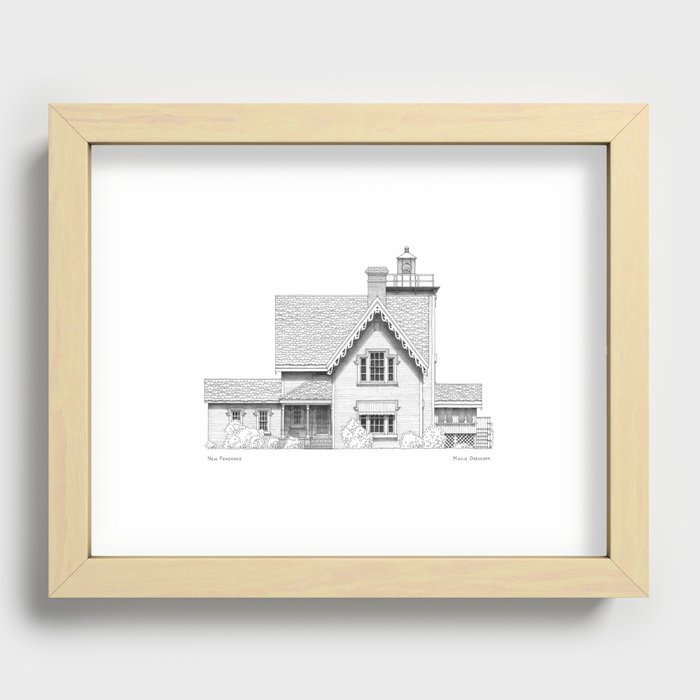 Rhode Island Lighthouse Recessed Framed Print